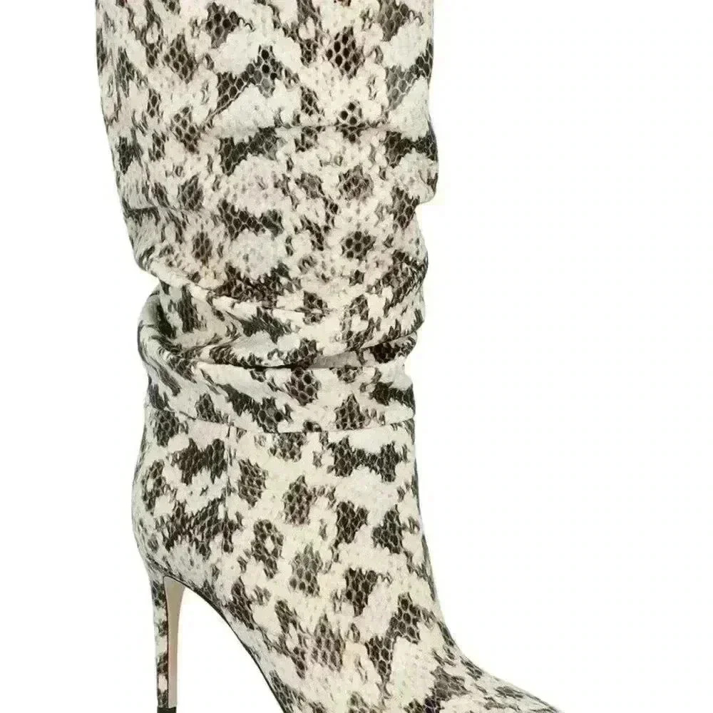 New Paris Texas Python Printed Leather Slouchy Bo… - image 4